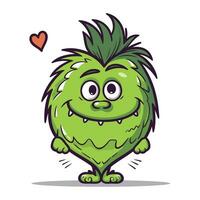 Funny monster cartoon character isolated on white background. Vector illustration.