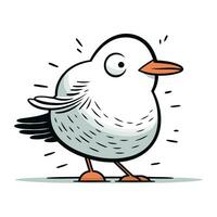 Cute cartoon bird. Vector illustration isolated on a white background.