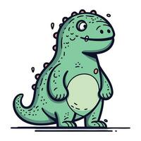 Cute cartoon dinosaur. Vector illustration isolated on a white background.