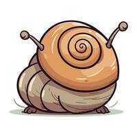 Cartoon snail isolated on white background. Vector illustration for your design