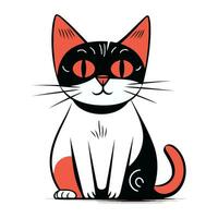 Cute cartoon cat isolated on a white background. Vector illustration.