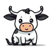 linda vaca dibujos animados vector ilustración. linda granja animal personaje