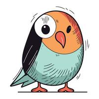 Cute cartoon bird. Vector illustration isolated on a white background.