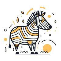 Zebra zebra vector illustration. Cute doodle zebra.