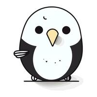 Penguin icon. Cute cartoon penguin vector illustration.