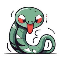 Cute cartoon snake. Vector illustration isolated on a white background.