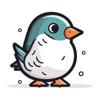 Penguin vector illustration. Cute cartoon penguin character.