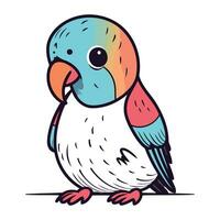 Cute parrot. Vector illustration of a colorful parrot.