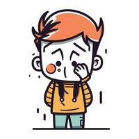 Illustration of a little boy crying. Vector illustration of a little boy crying.