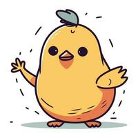 Cute little chicken character. Vector illustration in cartoon flat style.