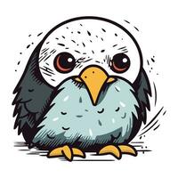 Cute cartoon eagle. Vector illustration isolated on a white background.