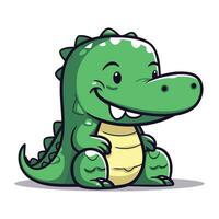 Cute crocodile cartoon character vector illustration. Cute crocodile mascot.