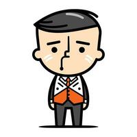 Character illustration design. Businessman wearing business suit cartoon.eps10 vector