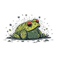 Frog. Hand drawn vector illustration. Isolated on white background.