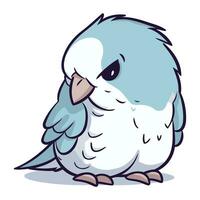 Illustration of a cute cartoon parrot isolated on a white background vector