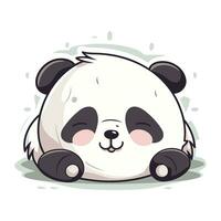 Cute panda vector illustration. Cartoon style. Isolated on white background.