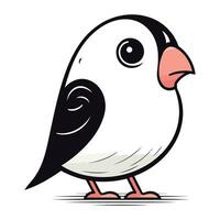 Vector illustration of a cute cartoon parrot isolated on white background.