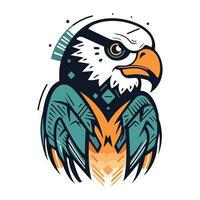 águila cabeza mascota logo diseño vector ilustración aislado en blanco antecedentes.