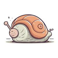 Cartoon snail. Isolated on white background. Vector illustration.