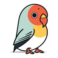 Cartoon parrot isolated on a white background. Vector illustration.