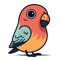 Cute little bullfinch. Vector illustration in cartoon style.