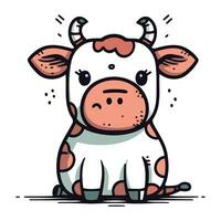 Cute cartoon cow. Vector illustration of a cute cartoon cow.