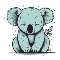 Cute koala. Vector illustration of a cartoon koala.