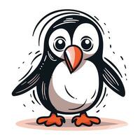 dibujos animados pingüino. vector ilustración aislado en un blanco antecedentes.