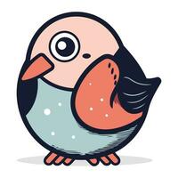 Cute cartoon bird. Vector illustration isolated on a white background.