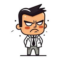 Angry Boss   Vector Cartoon Illustration of Businessman Vector Character