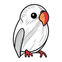 Illustration of a cute cartoon parrot on a white background. vector