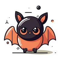 Cute cartoon bat character. Vector illustration in flat design style.