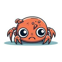 Cute cartoon crab. Vector illustration. Isolated on white background.