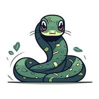 linda dibujos animados serpiente. vector ilustración aislado en un blanco antecedentes.