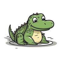 Cute crocodile. Vector illustration of a cartoon crocodile.