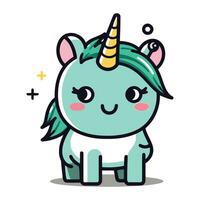 Cute unicorn character design vector illustration. Cute unicorn mascot.