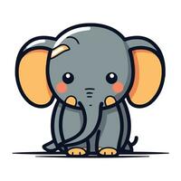 Cute Cartoon Elephant Vector Illustration. Cute Baby Animal Character