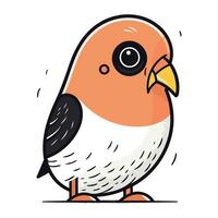 Cute cartoon bullfinch. Vector illustration on white background.