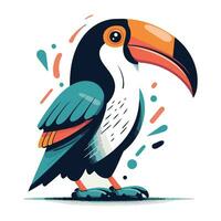 Toucan vector illustration. Cartoon toucan isolated on white background.