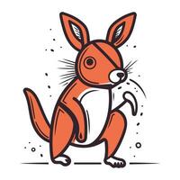 Cute kangaroo. Vector illustration in doodle style.