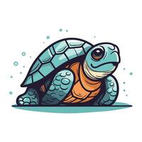 dibujos animados tortuga. vector ilustración de un mar Tortuga aislado en blanco antecedentes.