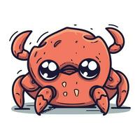 Crab cartoon character. Vector illustration of a cute cartoon crab.