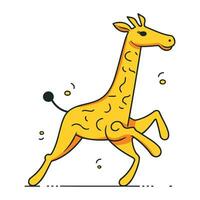 linda dibujos animados jirafa. vector ilustración aislado en blanco antecedentes.