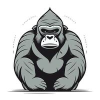 Gorilla vector illustration isolated on white background for t shirt design