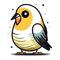 Cute cartoon bird. Vector illustration isolated on a white background.