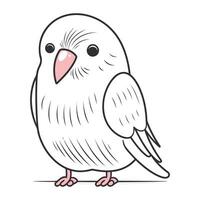 Cute cartoon doodle parrot bird. Vector illustration.