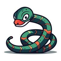 Cute cartoon snake. Vector illustration isolated on a white background.