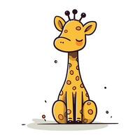 Cute cartoon giraffe. Vector illustration isolated on white background.