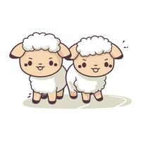 cute sheeps animal cartoon vector illustration graphic design vector illustration graphic design