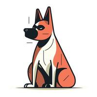 Cute dog. Vector illustration. Flat style. Isolated on white background.